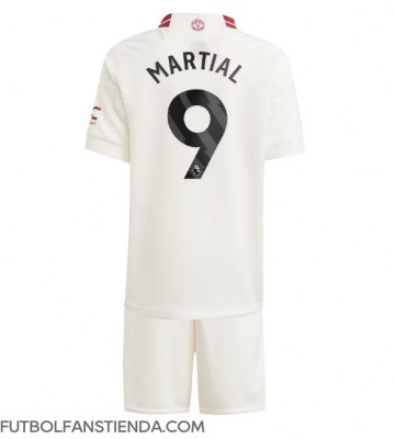 Manchester United Anthony Martial #9 Tercera Equipación Niños 2023-24 Manga Corta (+ Pantalones cortos)